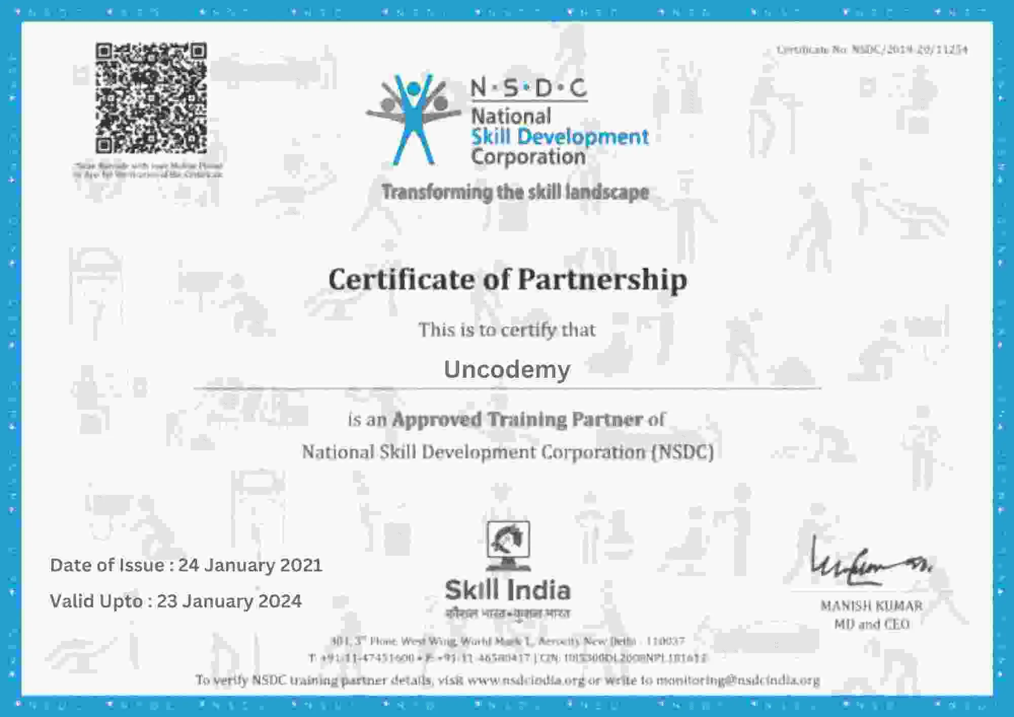Uncodemy Data Analytics Program Certificate